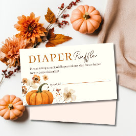 Fall Pumpkin Diaper Raffle-höljeskort Tilläggskort