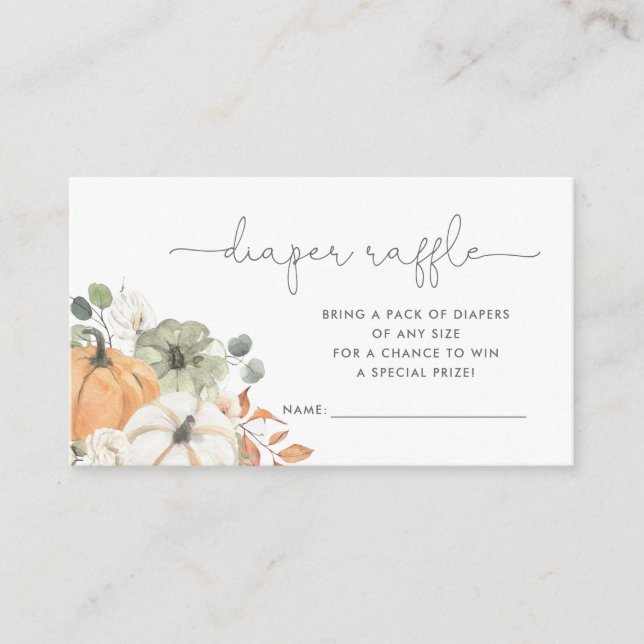 Fall Pumpkin Diaper Raffle Tilläggskort (Framsida)