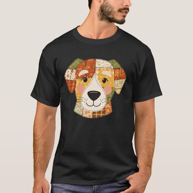 Fall Pumpkin Dog Autumn Harvest Halloween T Shirt (Framsida)