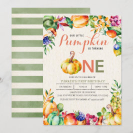 Fall Pumpkin First Birthday-inbjudan Inbjudningar