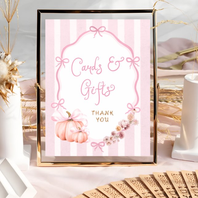 Fall Pumpkin Floral Baby Shower Cards and Gifts Poster (Skapare uppladdad)