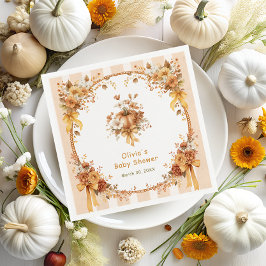 Fall Pumpkin Floral Baby Shower Napkins Pappersservett