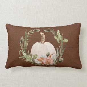 Fall Pumpkin Foliage Terracotta Blommigt Moss Grö Lumbarkudde