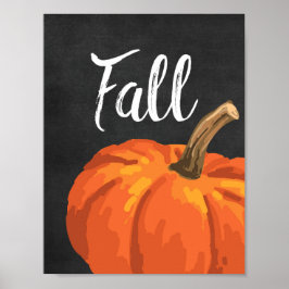 Fall - Pumpkin för Thanksgiving med kontur Poster