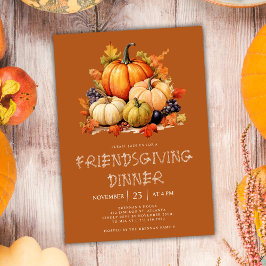 Fall Pumpkin Friendsgiving-middag Inbjudningar