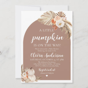 Fall Pumpkin Gender Neutral Baby Shower-inbjudan Inbjudningar