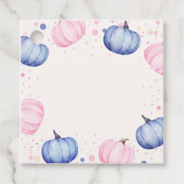 Fall Pumpkin Gender Reveal Favor Tags Pink Blue Gåvor Etiketter