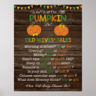 Fall Pumpkin-Genderna avslöjar gamla näsdukar Post Poster