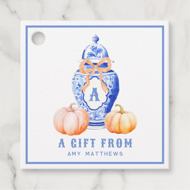 Fall Pumpkin | Ginger Burk Personlig Gåvor Etiketter (Framsida)