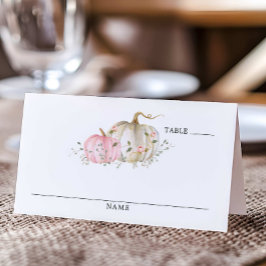 Fall Pumpkin Girl Baby Shower Bord Placeringskort