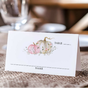 Fall Pumpkin Girl Baby Shower Bord Placeringskort