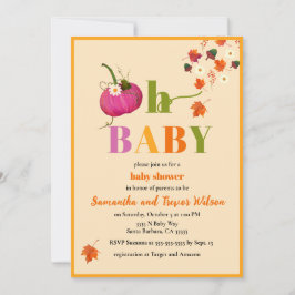 Fall Pumpkin Girl Baby Shower-inbjudan Inbjudningar