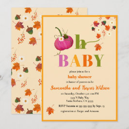 Fall Pumpkin Girl Baby Shower-inbjudan Inbjudningar