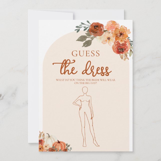 Fall Pumpkin gissar att Dress Möhippa Game Inbjudningar (Framsida)