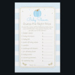 Fall Pumpkin gissar Prisa Pojke Shower Game Flygblad<br><div class="desc">Preppy-boyens babyduschutformning i blått och taupe på en strimlad bakgrund accentuerad med små dyssor. Det finns fler system för färg och samordningsposter i denna utformning. Kontakta oss om du behöver den här designen för en specifik produkt! Tack så mycket för att du har sett en DoodleLulu-design med två kryp.</div>