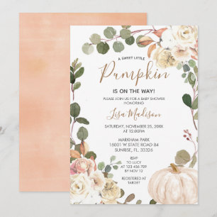 Fall Pumpkin Greenery är på vägen till babyskusen Inbjudningar
