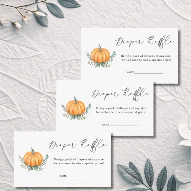 Fall Pumpkin Greenery Diaper Raffle Baby Shower Tilläggskort (Skapare uppladdad)