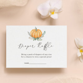Fall Pumpkin Greenery Diaper Raffle Baby Shower Tilläggskort