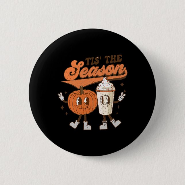 Fall Pumpkin Halloween Costume Tis säsong till B Knapp (Framsida)