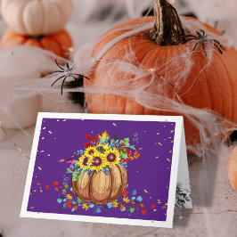 Fall Pumpkin Happy halloween-kort Anteckningskort