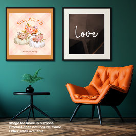 Fall Pumpkin Harvest Rosa Thanksgiving Customize Perfect Poster
