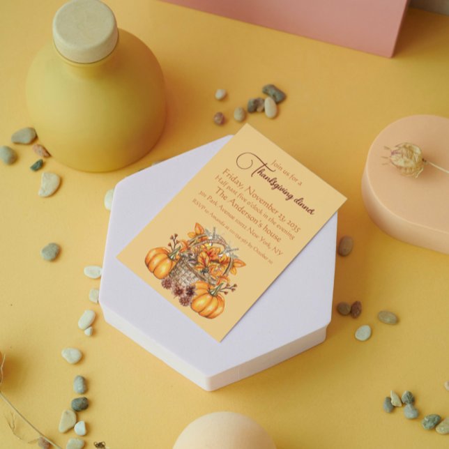 Fall Pumpkin Harvest Thanksgiving Dinner Helgdag Vykort (Skapare uppladdad)