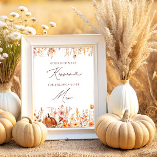 Fall Pumpkin Hur många Kisses Möhippa-spel Poster