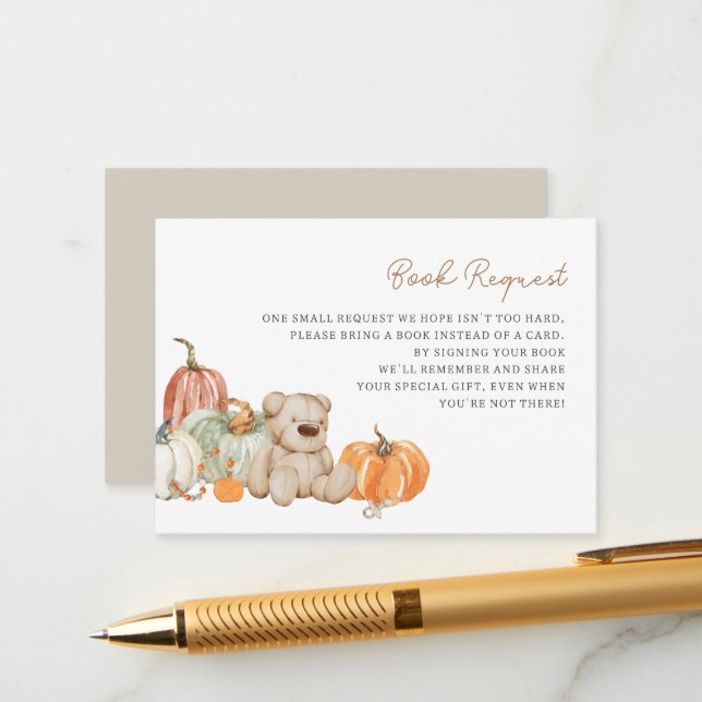 Fall Pumpkin i Leksak Bokar för Baby djurutrymmesk Tilläggskort (Fram/Back In Situ)