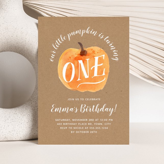 Fall Pumpkin-inbjudan hösten första födelsedag Inbjudningar (Skapare uppladdad)