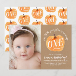 Fall Pumpkin-inbjudan hösten första födelsedag Inbjudningar
