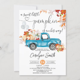 Fall Pumpkin Lastbil Baby Shower-inbjudan Inbjudningar