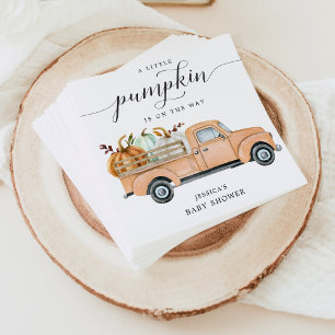 Fall Pumpkin Lastbil Baby Shower Napkin Cocktail Pappersservett