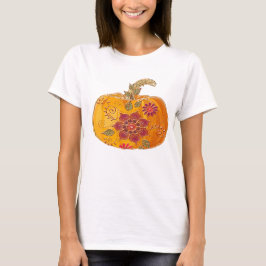 Fall Pumpkin med blommor T Shirt