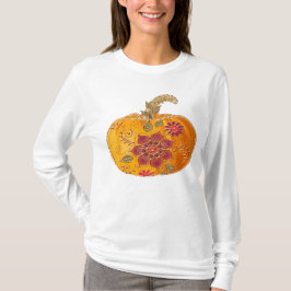 Fall Pumpkin med blommor T Shirt