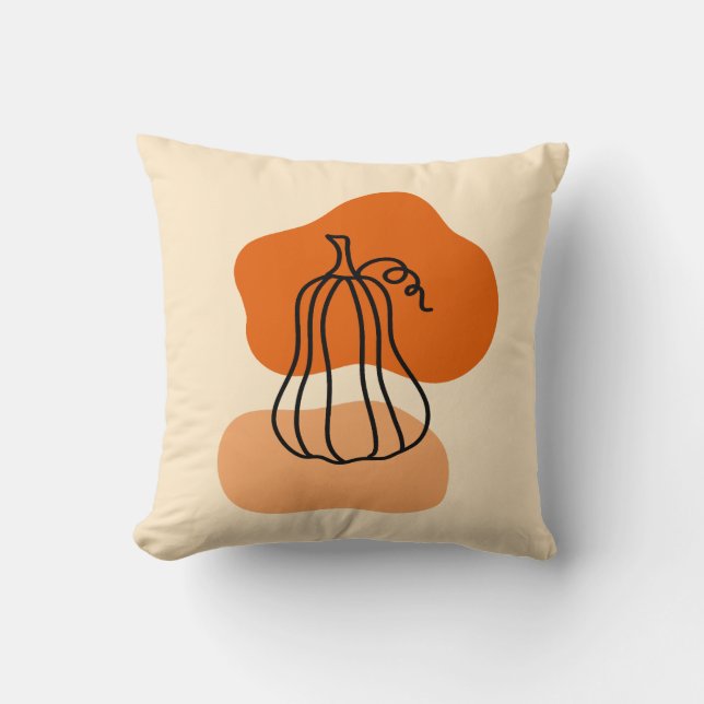 Fall Pumpkin med Orangen Abstrakt Blob Shapes Gift Kudde (Framsida)