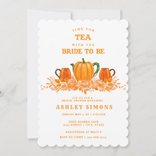 Fall Pumpkin-Möhippa Tea Party-inbjudan Inbjudningar