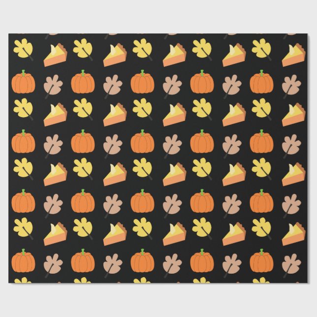 Fall Pumpkin Mönster Presentpapper (Platt)