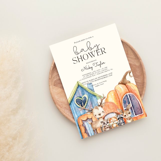 Fall Pumpkin Mushroom Baby Shower Inbjudningar (Skapare uppladdad)