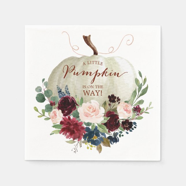 Fall Pumpkin Napkin Cocktail Napkin Pappersservett (Framsidan)