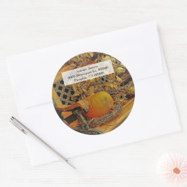 Fall/Pumpkin och Bittersöt Vin/Kuvertförseglingar Runt Klistermärke