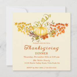 Fall Pumpkin och Höst löv Inbjudningar