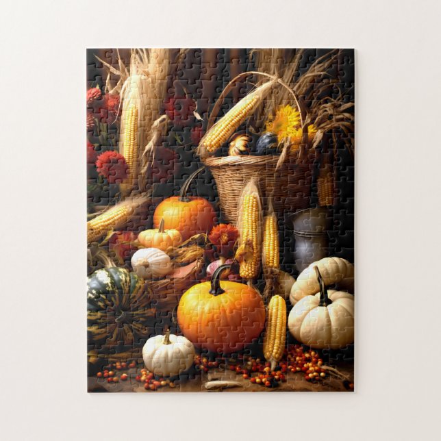 Fall Pumpkin och Maj Harvest Puzzle Pussel (Vertikal)