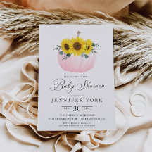 Fall Pumpkin och Solros Girl Baby Shower