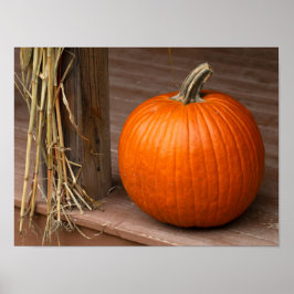 Fall Pumpkin on Porch Poster