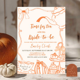 Fall Pumpkin Orange Scribble Hand plockade efter Inbjudningar