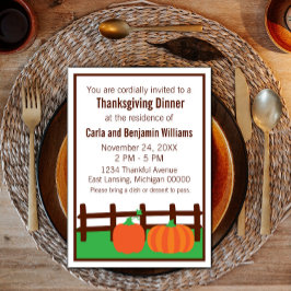 Fall Pumpkin Patch Thanksgiving Inbjudan