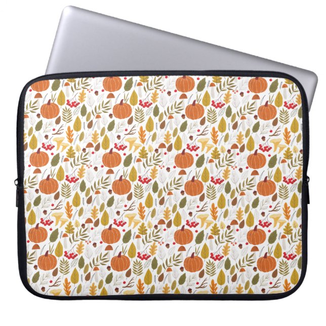 Fall Pumpkin Pattern Laptop Fodral (Framsidan)