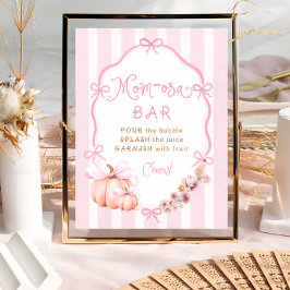Fall Pumpkin Rosa Baby Shower Mamma-osa Pub Poster