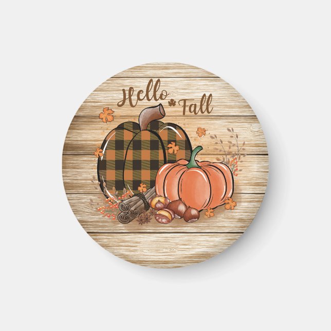 Fall Pumpkin Round Magnet (Framsidan)