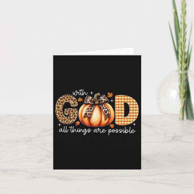 Fall Pumpkin S for Women Jesus Christian Thanksgiv Kort (Framsida)